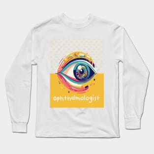 Ophthalmologist yellow background Brafdesign Long Sleeve T-Shirt